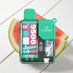 Aivono AIM-TANK 9500 Puffs 18ml 650mAh LCD Melancia Gelo 0%-5% Nic 1.2ohm