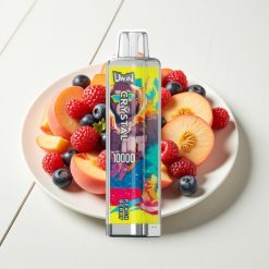 UWIN Crystal 10000 Puffs Disposable Vape Pêssego e Frutas Vermelhas - 18ml, RGB, 0.8 Ohm