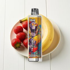 UWIN Crystal 10000 Puffs Recarregável Morango Banana RGB 18ml Tipo-C
