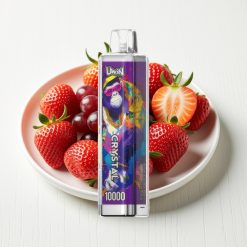 UWIN Crystal 10000 Puffs Vape Morango Uva – 18ml, 650mAh, RGB, 0%-5% Nicotina