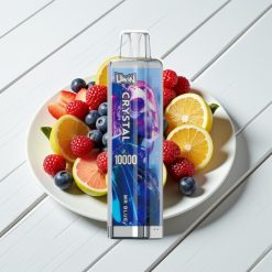 UWIN Crystal 10000 Puffs Vape Recarregável Sabor Mr Azul, 18ml, RGB, Tipo-C