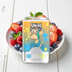 UWIN Crystal Twins 40000 Puffs Sabor Mirtilo Framboesa Cereja Gelo, 32ml, Bateria 850mAh