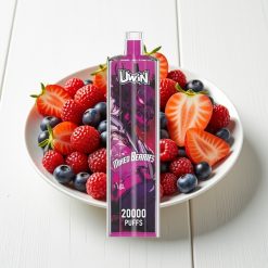 Uwin Shisha Hookah Crystal 20000 Puffs 22ml 0%-5% Nicotina Bateria Recarregável Tipo-C Mistura de Frutas Vermelhas