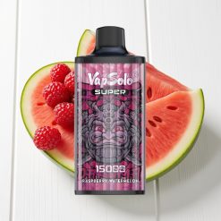 Vapsolo Super 15000 Puffs Disposable Vape Framboesa Melancia - 40ml, 850mAh, Tipo-C