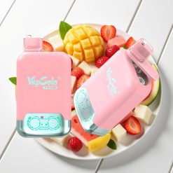 Vapsolo Twins 20000 Puffs Vape Descável Morango Gelo & Manga Pêssego Melancia - 40ml, 20mg/ml ou 50mg/ml, Tipo-C