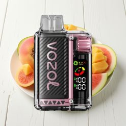 VOZOL Vista 20000 Puffs Rechargeável Sabor Pêssego Manga Melancia – Tela OLED, Bateria 650mAh